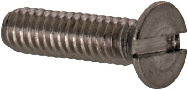Value Collection - M2x0.40 Metric Coarse, 8mm OAL Slotted Drive Machine Screw - Flat Head, Grade 18-8 & A2 Stainless Steel, Uncoated, Without Washer - Americas Industrial Supply