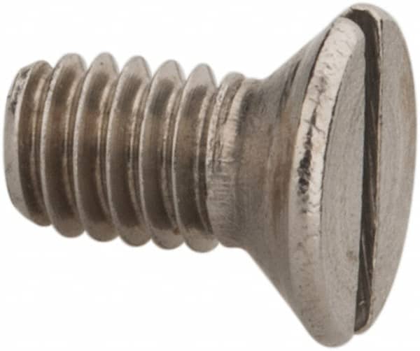 Value Collection - M2.5x0.45 Metric Coarse, 5mm OAL Slotted Drive Machine Screw - Flat Head, Grade 18-8 & A2 Stainless Steel, Uncoated, Without Washer - Americas Industrial Supply