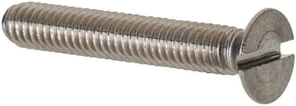 Value Collection - M2.5x0.45 Metric Coarse, 16mm OAL Slotted Drive Machine Screw - Flat Head, Grade 18-8 & A2 Stainless Steel, Uncoated, Without Washer - Americas Industrial Supply