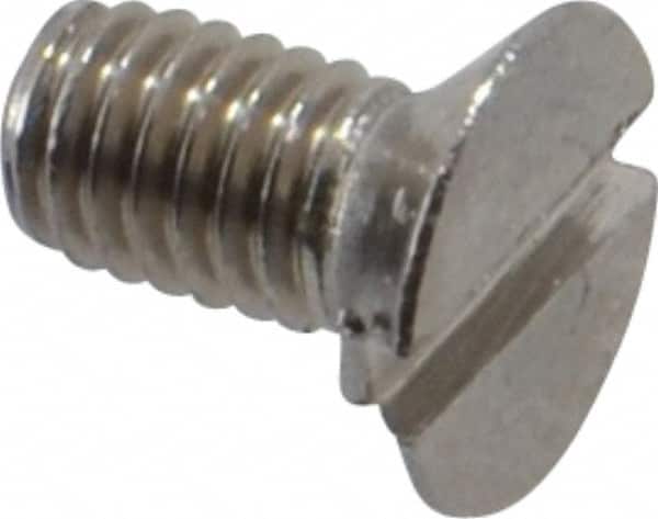 Value Collection - M3x0.50 Metric Coarse, 6mm OAL Slotted Drive Machine Screw - Flat Head, Grade 18-8 & A2 Stainless Steel, Uncoated, Without Washer - Americas Industrial Supply