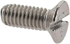 Value Collection - M3x0.50 Metric Coarse, 8mm OAL Slotted Drive Machine Screw - Flat Head, Grade 18-8 & A2 Stainless Steel, Uncoated, Without Washer - Americas Industrial Supply