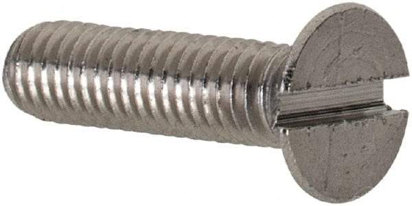 Value Collection - M3x0.50 Metric Coarse, 12mm OAL Slotted Drive Machine Screw - Flat Head, Grade 18-8 & A2 Stainless Steel, Uncoated, Without Washer - Americas Industrial Supply