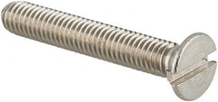 Value Collection - M3x0.50 Metric Coarse, 20mm OAL Slotted Drive Machine Screw - Flat Head, Grade 18-8 & A2 Stainless Steel, Uncoated, Without Washer - Americas Industrial Supply