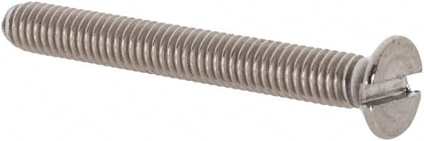 Value Collection - M3x0.50 Metric Coarse, 25mm OAL Slotted Drive Machine Screw - Flat Head, Grade 18-8 & A2 Stainless Steel, Uncoated, Without Washer - Americas Industrial Supply