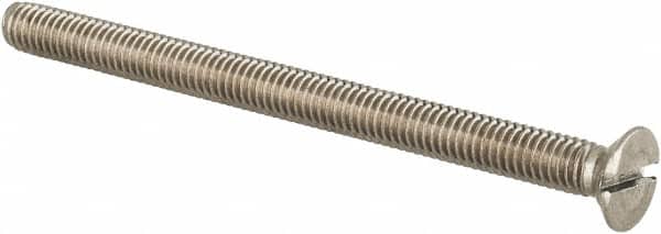 Value Collection - M3x0.50 Metric Coarse, 40mm OAL Slotted Drive Machine Screw - Flat Head, Grade 18-8 & A2 Stainless Steel, Uncoated, Without Washer - Americas Industrial Supply