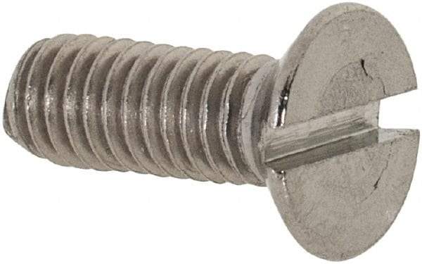 Value Collection - M3.5x0.60 Metric Coarse, 10mm OAL Slotted Drive Machine Screw - Flat Head, Grade 18-8 & A2 Stainless Steel, Uncoated, Without Washer - Americas Industrial Supply