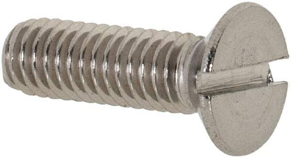 Value Collection - M3.5x0.60 Metric Coarse, 12mm OAL Slotted Drive Machine Screw - Flat Head, Grade 18-8 & A2 Stainless Steel, Uncoated, Without Washer - Americas Industrial Supply