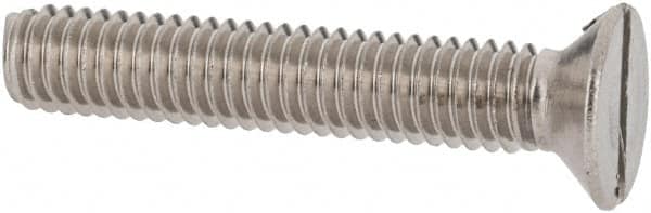 Value Collection - M3.5x0.60 Metric Coarse, 20mm OAL Slotted Drive Machine Screw - Flat Head, Grade 18-8 & A2 Stainless Steel, Uncoated, Without Washer - Americas Industrial Supply