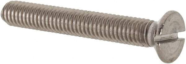 Value Collection - M3.5x0.60 Metric Coarse, 25mm OAL Slotted Drive Machine Screw - Flat Head, Grade 18-8 & A2 Stainless Steel, Uncoated, Without Washer - Americas Industrial Supply