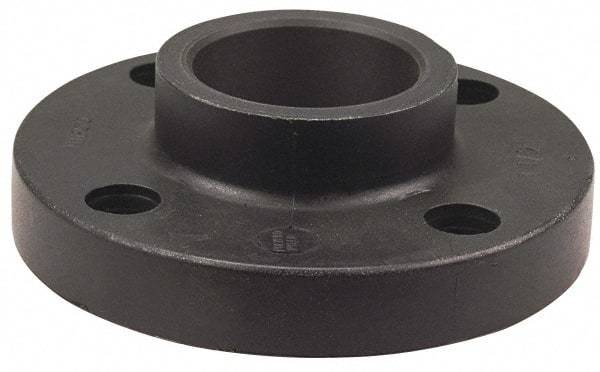 NIBCO - 4" Pipe, 9" OD, Polypropylene Socket Pipe Flange - Schedule 80, Black - Americas Industrial Supply
