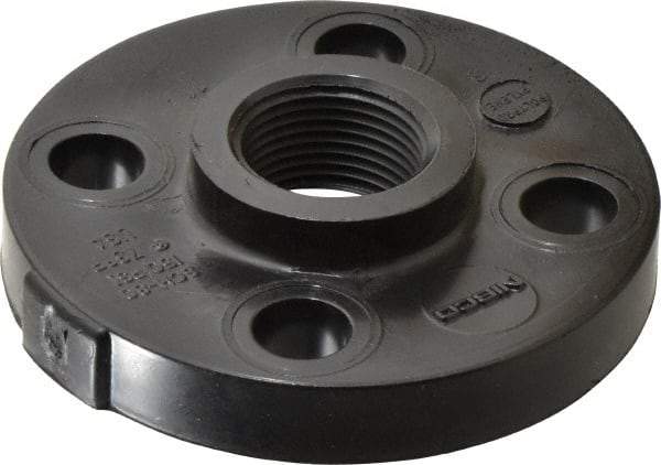 NIBCO - 1" Pipe, 4-1/2" OD, Polypropylene Threaded Pipe Flange - Schedule 80, Black - Americas Industrial Supply