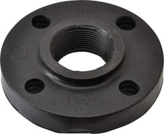 NIBCO - 1-1/2" Pipe, 5" OD, Polypropylene Threaded Pipe Flange - Schedule 80, Black - Americas Industrial Supply