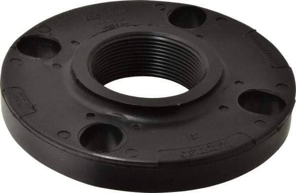 NIBCO - 2" Pipe, 6" OD, Polypropylene Threaded Pipe Flange - Schedule 80, Black - Americas Industrial Supply