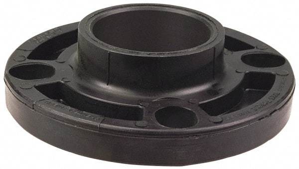 NIBCO - 4" Pipe, 9" OD, Polypropylene Threaded Pipe Flange - Schedule 80, Black - Americas Industrial Supply