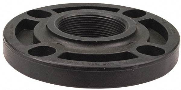 NIBCO - 3" Pipe, 7-1/2" OD, Polypropylene Threaded Pipe Flange - Schedule 80, Black - Americas Industrial Supply