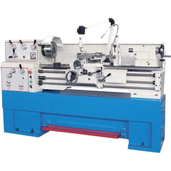Summit - 14" Swing, 40" Between Centers, 120 Volt, Triple Phase Toolroom Lathe - 5MT Taper, 4 hp, 40 to 1,800 RPM, 1-1/2" Bore Diam, 36" Deep x 54" High x 78" Long - Americas Industrial Supply