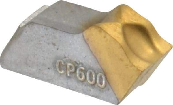 Seco - 150.104 14 CP600 Grade, 0.161" Cutting Width, Carbide Cutoff Insert - 0° Neutral Lead Angle, 0.009" Cnr Rad, TiAlN/TiN Coated, Single End - Americas Industrial Supply