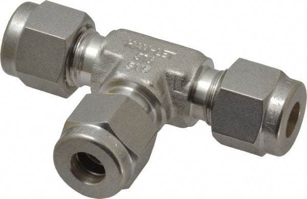 Ham-Let - 1/4" OD, Grade 316Stainless Steel Union Tee - Comp x Comp x Comp Ends - Americas Industrial Supply