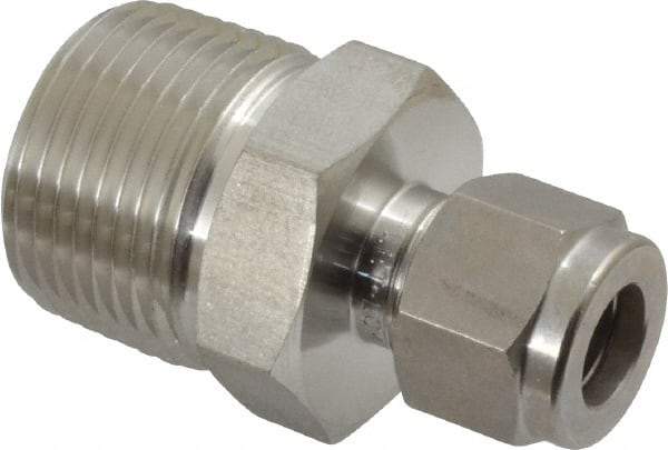 Ham-Let - 3/8" OD, Grade 316Stainless Steel Male Connector - Comp x MNPT Ends - Americas Industrial Supply