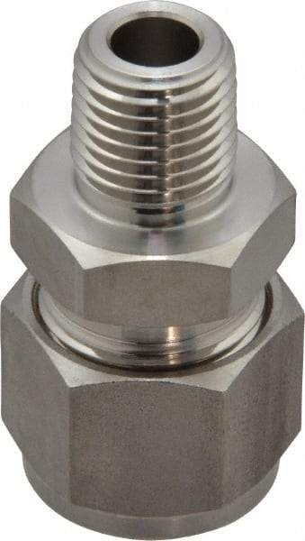 Ham-Let - 1/2" OD, Grade 316Stainless Steel Male Connector - Comp x MNPT Ends - Americas Industrial Supply
