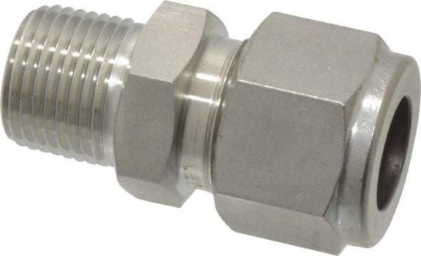 Ham-Let - 1/2" OD, Grade 316Stainless Steel Male Connector - Comp x MNPT Ends - Americas Industrial Supply