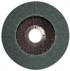 Garryson - 80 Grit, 4-1/2" Disc Diam, 7/8" Center Hole, Type 29 Zirconia Alumina Flap Disc - 13,300 Max RPM, Fiberglass Backing, Arbor Attaching System, Coated - Americas Industrial Supply