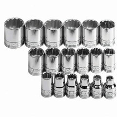 SK - 3/8" Drive Standard Socket Set - 7 to 24mm, Metric Measurement Standard - Americas Industrial Supply