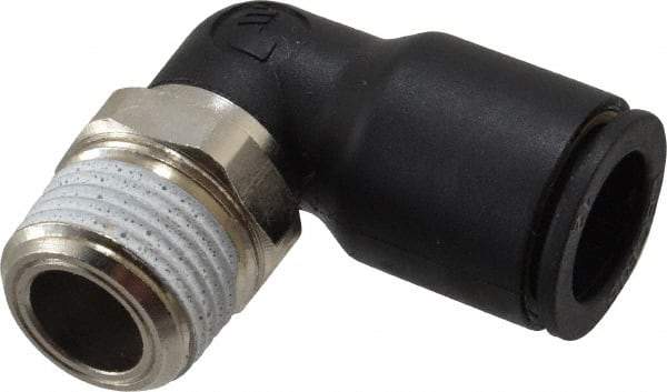 Legris - 12mm Outside Diam, 3/8 NPT, Nylon Push-to-Connect Tube Male Elbow - 290 Max psi, Tube to Male NPT Connection, Buna Nitrile O-Ring - Americas Industrial Supply