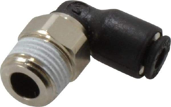 Legris - 1/8" Outside Diam, 1/8 BSPT, Nylon Push-to-Connect Tube Male Elbow - 290 Max psi, Tube to Male BSPT Connection, Buna Nitrile O-Ring - Americas Industrial Supply