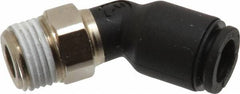 Legris - 6mm OD, 1/8 BSPT, Nylon/Nickel Plated Brass Push-to-Connect Male Elbow 45° - 290 Max psi - Americas Industrial Supply