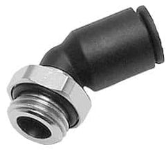 Legris - 12mm OD, 1/4 BSPP, Nylon/Nickel Plated Brass Push-to-Connect Male Elbow 45° - 290 Max psi - Americas Industrial Supply