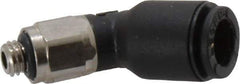 Legris - 6mm OD, M5x0.8 BSPP, Nylon/Nickel Plated Brass Push-to-Connect Male Elbow 45° - 290 Max psi - Americas Industrial Supply