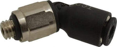 Legris - 1/8" OD, 10-32 UNF, Nylon/Nickel Plated Brass Push-to-Connect Male Elbow 45° - 290 Max psi - Americas Industrial Supply