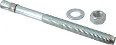Red Head - 3/4" Diam, 3/4-10, 10" OAL, Grade 3, Wedge Expansion Concrete Anchor - Steel, Zinc Plated, 5-3/4" Thread Length, Tie Wire Head, 3/4" Drill - Americas Industrial Supply