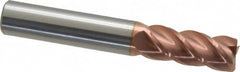 Accupro - 3/8", 4 Flute, Single End, Solid Carbide, 0.015" Corner Radius End Mill - 2-1/2" OAL, 40° Helix, Right Hand Flute, 7/8" LOC, Right Hand Cut - Americas Industrial Supply