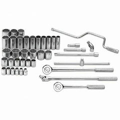 SK - 1/2" Drive Standard Deep Socket Set - 3/8 to 1-1/2", Inch Measurement Standard - Americas Industrial Supply