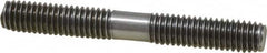 Gibraltar - 3/8-16 3" OAL Equal Double Threaded Stud - Stainless Steel, Black Oxide Finish, 1-1/8" Equal Thread Length - Americas Industrial Supply