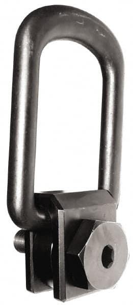 Jergens - 725 kg. Load Limit, Alloy Steel Side Pull Hoist Ring - Black Oxide Finish, M12x1.75 Thread Size, 51 mm Diameter Ring - Americas Industrial Supply