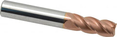 Accupro - 3/8", 4 Flute, Single End, Solid Carbide, 0.03" Corner Radius End Mill - 2-1/2" OAL, 40° Helix, Right Hand Flute, 7/8" LOC, Right Hand Cut - Americas Industrial Supply