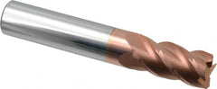 Accupro - 1/2", 4 Flute, Single End, Solid Carbide, 0.02" Corner Radius End Mill - 3" OAL, 40° Helix, Right Hand Flute, 1" LOC, Right Hand Cut - Americas Industrial Supply