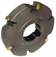 Cutting Tool Technologies - Arbor Hole Connection, 5/16" Cutting Width, 2.03" Depth of Cut, 6" Cutter Diam, 1-1/4" Hole Diam, 7 Tooth Indexable Slotting Cutter - DASC Toolholder, 1215 Insert, Neutral Cutting Direction - Americas Industrial Supply