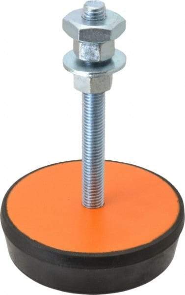 Mason Ind. - 5/8-11 Bolt Thread, 5" Wide Standard Deflection Stud Mount Leveling Pad & Mount - 3,000 Max Lb Capacity, 5" Base Diam - Americas Industrial Supply
