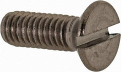 Value Collection - M4x0.70 Metric Coarse, 12mm OAL Slotted Drive Machine Screw - Flat Head, Grade 18-8 & A2 Stainless Steel, Uncoated, Without Washer - Americas Industrial Supply