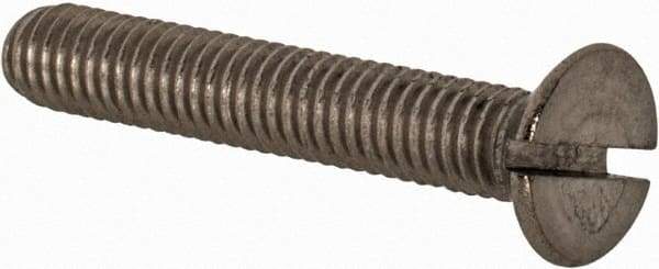 Value Collection - M4x0.70 Metric Coarse, 25mm OAL Slotted Drive Machine Screw - Flat Head, Grade 18-8 & A2 Stainless Steel, Uncoated, Without Washer - Americas Industrial Supply