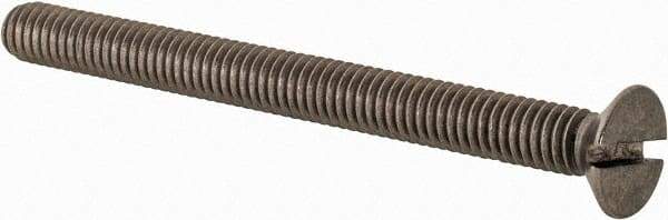 Value Collection - M4x0.70 Metric Coarse, 45mm OAL Slotted Drive Machine Screw - Flat Head, Grade 18-8 & A2 Stainless Steel, Uncoated, Without Washer - Americas Industrial Supply