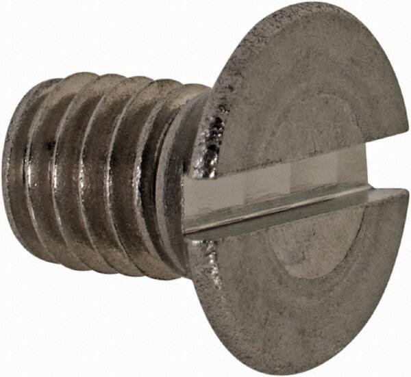 Value Collection - M5x0.80 Metric Coarse, 8mm OAL Slotted Drive Machine Screw - Flat Head, Grade 18-8 & A2 Stainless Steel, Uncoated, Without Washer - Americas Industrial Supply