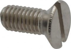 Value Collection - M5x0.80 Metric Coarse, 12mm OAL Slotted Drive Machine Screw - Flat Head, Grade 18-8 & A2 Stainless Steel, Uncoated, Without Washer - Americas Industrial Supply
