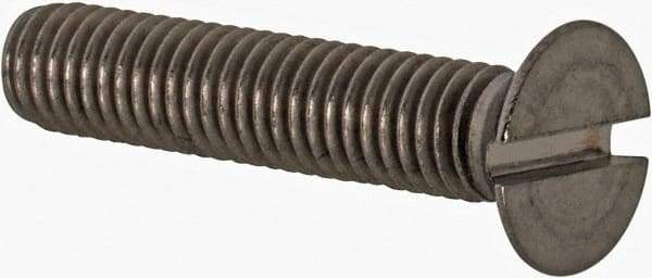 Value Collection - M5x0.80 Metric Coarse, 25mm OAL Slotted Drive Machine Screw - Flat Head, Grade 18-8 & A2 Stainless Steel, Uncoated, Without Washer - Americas Industrial Supply
