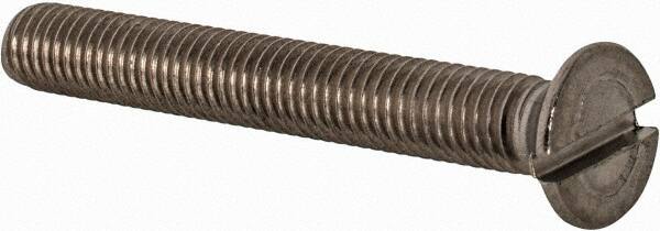 Value Collection - M5x0.80 Metric Coarse, 40mm OAL Slotted Drive Machine Screw - Flat Head, Grade 18-8 & A2 Stainless Steel, Uncoated, Without Washer - Americas Industrial Supply