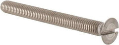 Value Collection - M5x0.80 Metric Coarse, 50mm OAL Slotted Drive Machine Screw - Flat Head, Grade 18-8 & A2 Stainless Steel, Uncoated, Without Washer - Americas Industrial Supply